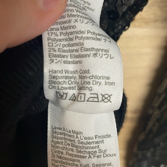 J. Crew size XS Black Sequin Crewneck Stretchy Button-Down Cardigan - Picture 7 of 8